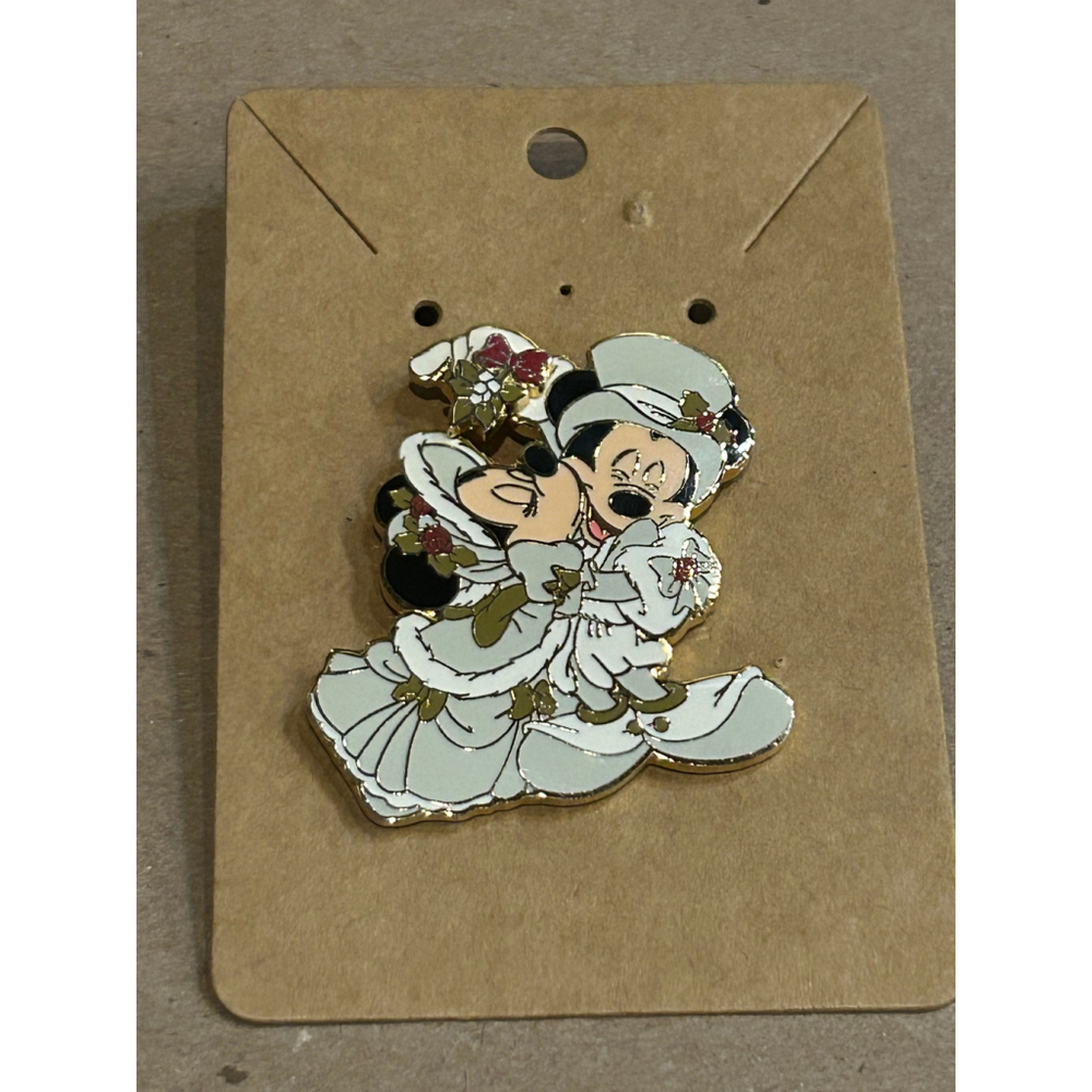 Victorian Christmas Mickey and Minnie pin